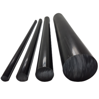 2-Pack Black Delrin Acetal Plastic Rod – 1.5" Diameter X 12" Length – Opaque, Machinable